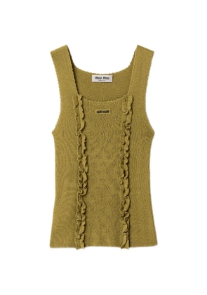Miu Miu cashmere and silk top - Green