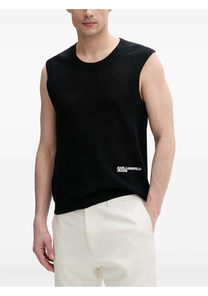 Karl Lagerfeld Jeans logo-embroidered sleeveless vest - Black