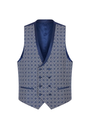 RAMON SANJURJO geometric-pattern double-breasted waistcoat - Blue