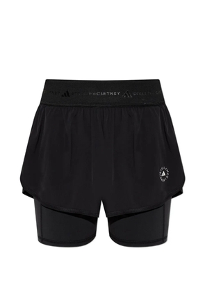 adidas by Stella McCartney 2-in-1 logo-print training shorts - Black