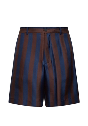 FENDI Pequin-stripe silk shorts - Blue