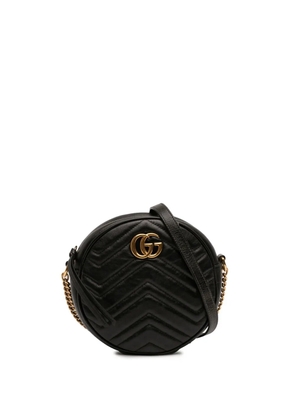 Gucci Pre-Owned 2016-2026 Mini GG Marmont Matelasse Leather Round crossbody bag - Black