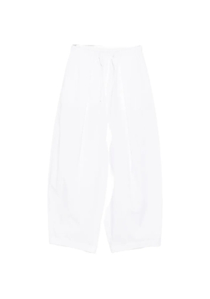 Su drawstring wide-leg palazzo pants - White
