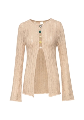 Baobab Corsica stone-embellished bell-sleeve top - Neutrals
