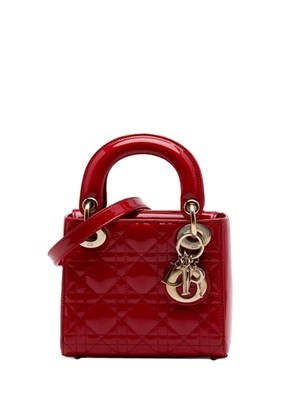 Christian Dior Pre-Owned 2015 Mini Patent Cannage Lady Dior satchel - Red