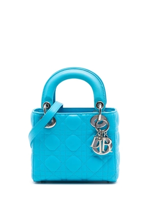 Christian Dior Pre-Owned 2012 Mini Lambskin Cannage Lady Dior satchel - Blue