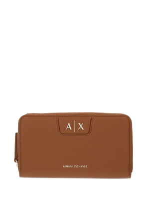 Armani Exchange logo-detail zip-fastening wallet - Brown