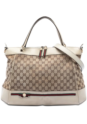 Gucci Pre-Owned 2016-2026 GG Canvas Web Mayfair satchel - Neutrals