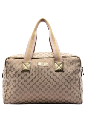 Gucci Pre-Owned 2016-2026 GG Canvas Web Duffle Bag travel bag - Neutrals