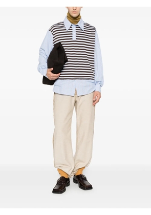 Charles Jeffrey Loverboy Merge striped cotton polo shirt - Blue
