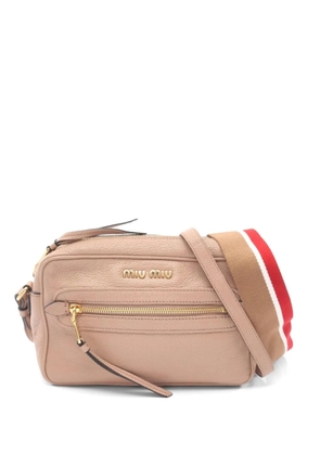 Miu Miu Pre-Owned 2000s Madras leather shoulder bag - Neutrals