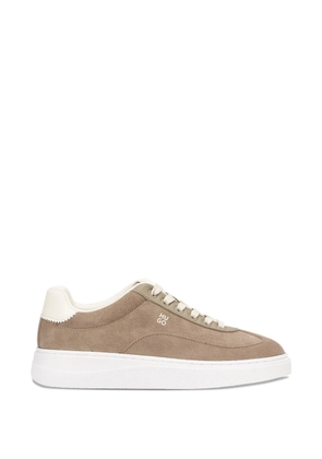 HUGO embossed-logo lace-up sneakers - Brown