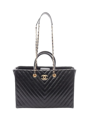 CHANEL Pre-Owned 2017-2018 Chevron Chain Timeless tote bag - Black