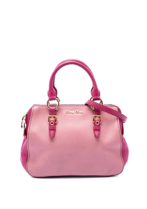 Miu Miu Pre-Owned 2010-2026 Bicolor Goatskin Madras Bowler Bag satchel - Pink