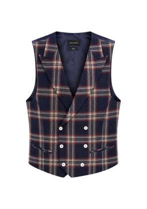 RAMON SANJURJO check-pattern double-breasted waistcoat - Blue
