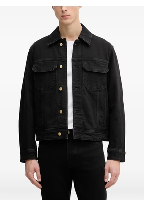 Armani Exchange logo-patch denim jacket - Black