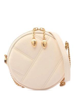 Bvlgari Pre-Owned 2010-2026 Leather Serpenti Cabochon Round crossbody bag - White