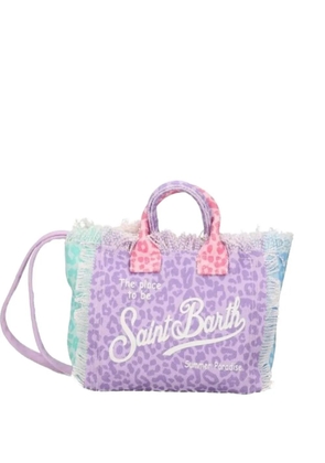 MC2 Saint Barth leopard-print frayed tote bag - Purple