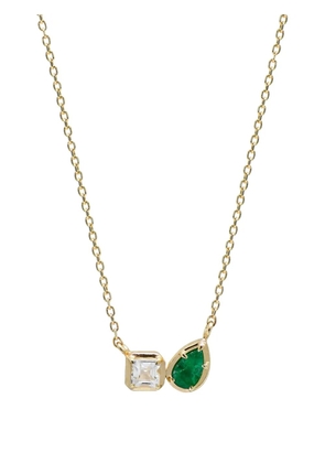Anzie Mélia emerald and white topaz necklace - Gold
