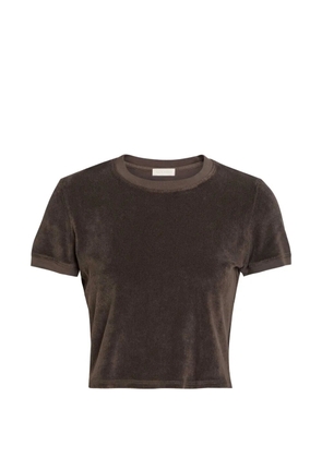 Suzie Kondi Carpi terry-cloth cropped T-shirt - Brown