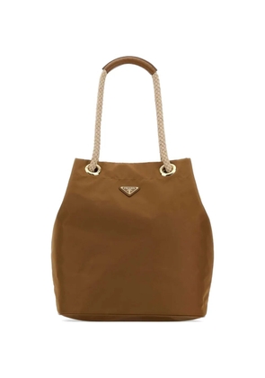Prada large Mariner Re-Nylon bucket bag - Brown
