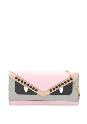Fendi Pre-Owned 2010-2026 Studded Leather Monster Eyes Tube Wallet On Chain crossbody bag - Pink