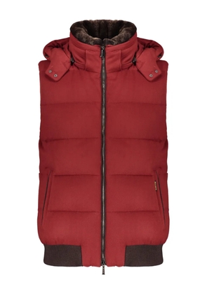 Moorer hooded-neck gilet - Red