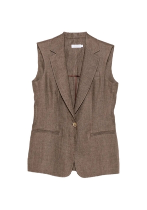 Barba sleeveless single-breasted jacket - Brown