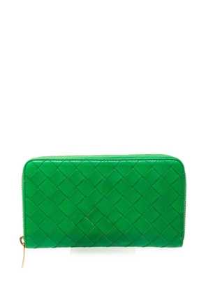 Bottega Veneta Pre-Owned 2012-2026 Nappa Intrecciato Zip Around Wallet long wallets - Green