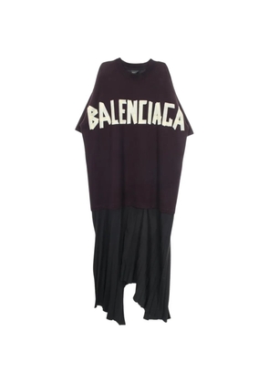 Balenciaga Pre-Owned 2010s logo-print pleated dress - Purple