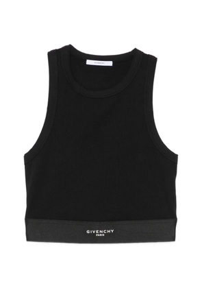 Givenchy logo-waistband cropped cotton tank top - Black