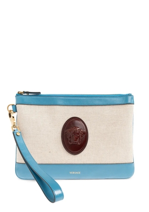 Versace Rivière canvas clutch bag - Neutrals