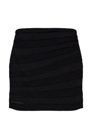 Balmain pointelle-knit ribbed mini skirt - Black