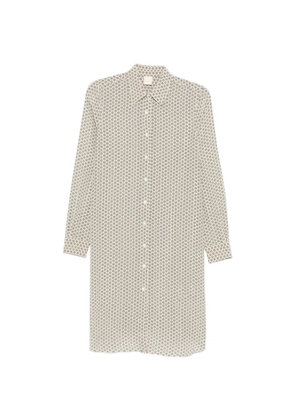 ASPESI floral-print long-sleeve mini shirt dress - Neutrals