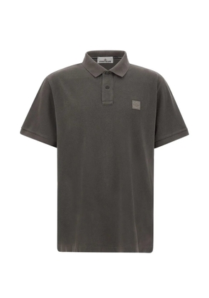 Stone Island logo-patch cotton-piqué polo shirt - Grey