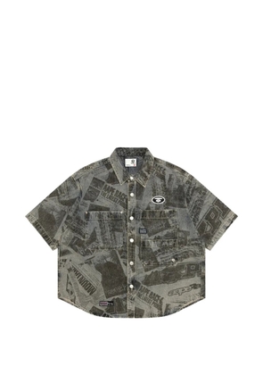 AAPE BY *A BATHING APE® moonface-print shirt - Blue