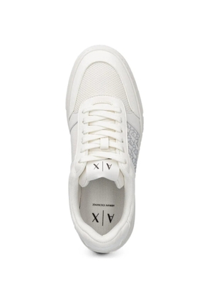Armani Exchange rhinestone-logo platform sneakers - White