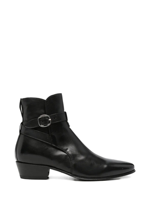 Cenere GB buckle-strap leather boots - Black