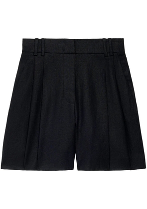 Another Tomorrow linen pleated shorts - Black