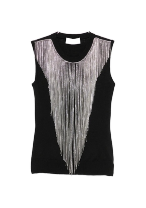 Sportmax Crine crystal-fringe sleeveless top - Black