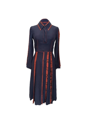 Burberry Pre-Owned snakeskin-print trimmed dress - Blue