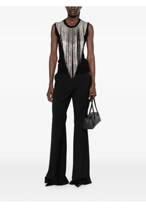 Sportmax Crine crystal-fringe sleeveless top - Black