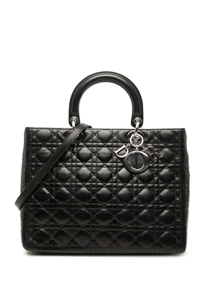 Christian Dior Pre-Owned 2002 Large Lambskin Cannage Lady Dior satchel - Black