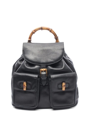Gucci Pre-Owned 2000s Bamboo leather backpack - Black