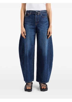 sacai belted barrel-leg jeans - Blue