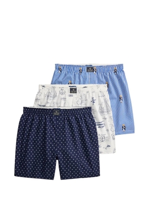 Polo Ralph Lauren Polo Bear geometric-print boxers (set of three) - Blue