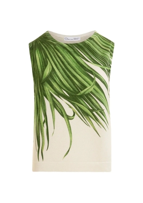 Oscar de la Renta palm leaves tank - Green