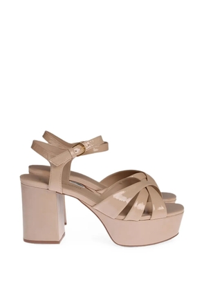 CARRANO criss-cross platform sandals - Neutrals