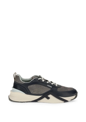 FENDI Flow panelled leather sneakers - Blue