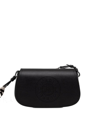 Karl Lagerfeld perforated-logo leather crossbody bag - Black
